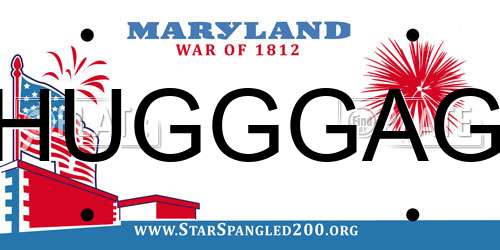 HUGGGAG Maryland License Plate