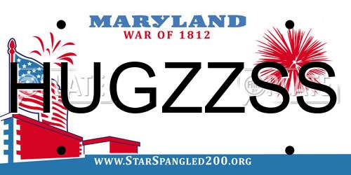 HUGZZSS Maryland License Plate