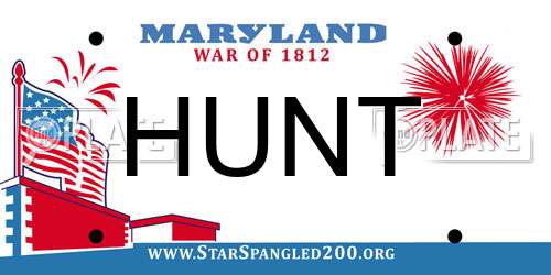 HUNT Maryland License Plate