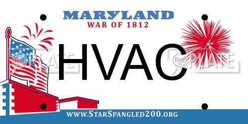 HVAC Maryland License Plate