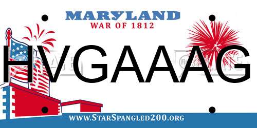 HVGAAAG Maryland License Plate