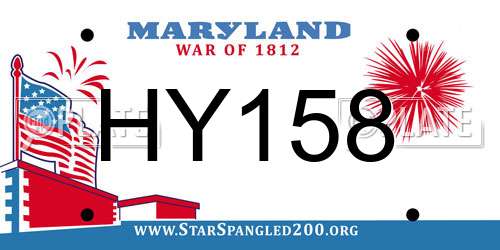 HY158 Maryland License Plate