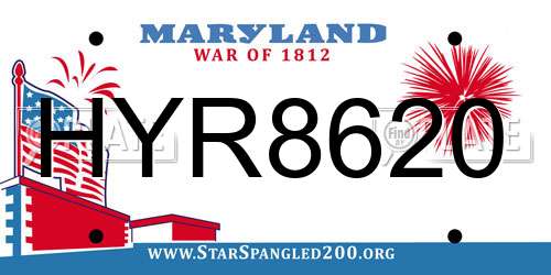 HYR8620 Maryland License Plate