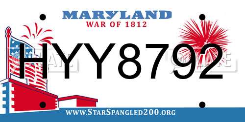 HYY8792 Maryland License Plate