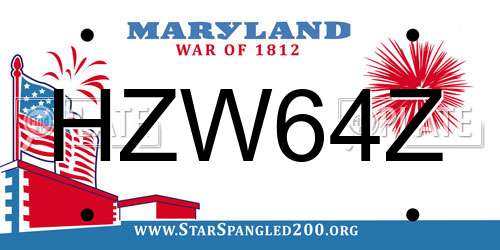 HZW64Z Maryland License Plate