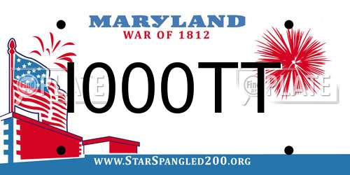 I000TT Maryland License Plate