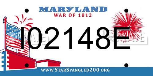 I02148E Maryland License Plate