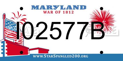 I02577B Maryland License Plate