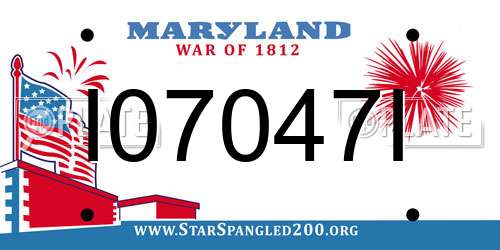I07047I Maryland License Plate