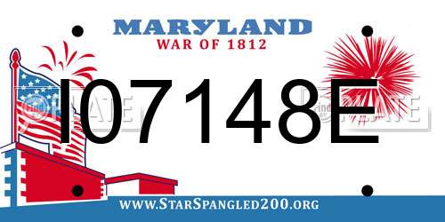 I07148E Maryland License Plate