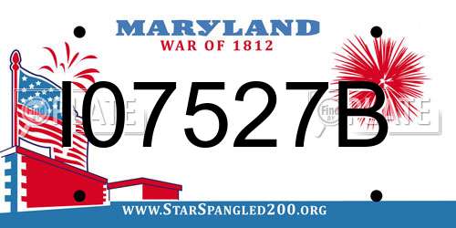 I07527B Maryland License Plate