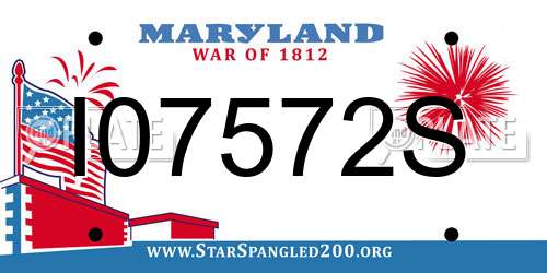 I07572S Maryland License Plate