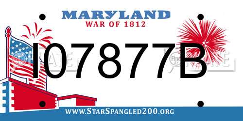 I07877B Maryland License Plate