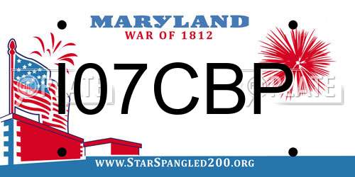 I07CBP Maryland License Plate