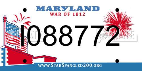 I088772 Maryland License Plate