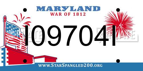 I09704I Maryland License Plate