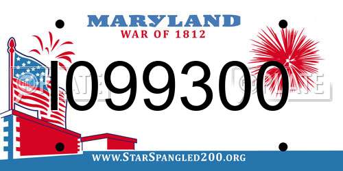 I099300 Maryland License Plate