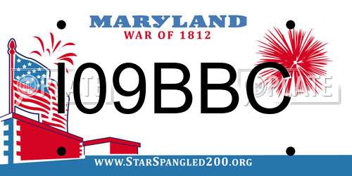 I09BBC Maryland License Plate
