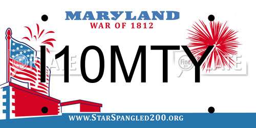 I10MTY Maryland License Plate