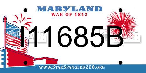 I11685B Maryland License Plate