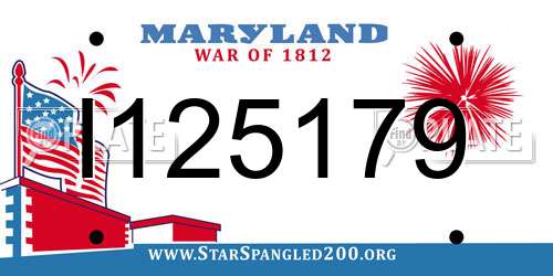 I125179 Maryland License Plate