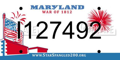 I127492 Maryland License Plate