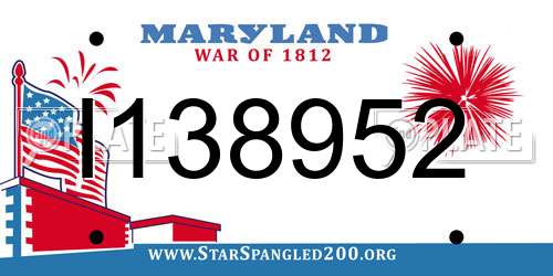 I138952 Maryland License Plate