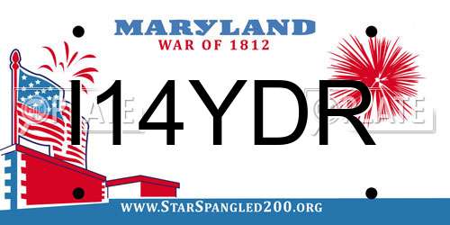I14YDR Maryland License Plate
