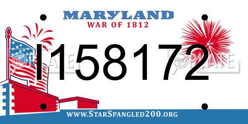 I158172 Maryland License Plate