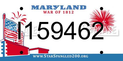 I159462 Maryland License Plate