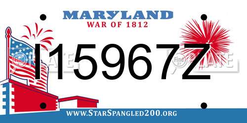 I15967Z Maryland License Plate