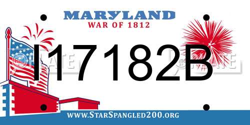 I17182B Maryland License Plate