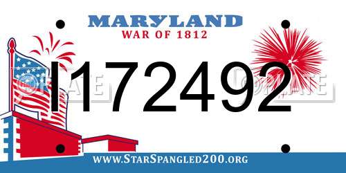 I172492 Maryland License Plate