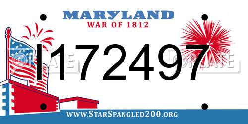 I172497 Maryland License Plate