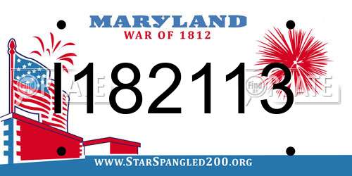 I182113 Maryland License Plate