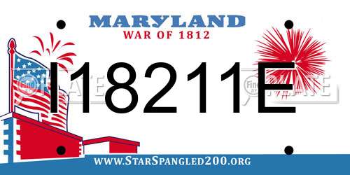 I18211E Maryland License Plate