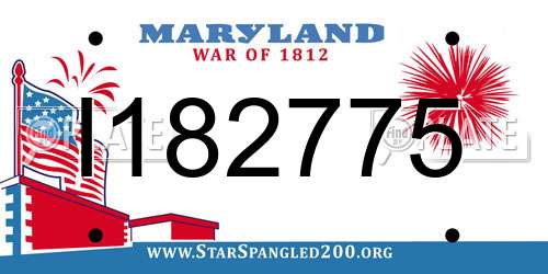 I182775 Maryland License Plate