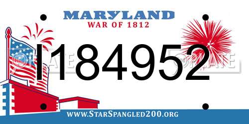I184952 Maryland License Plate