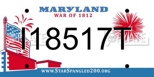 I18517T Maryland License Plate