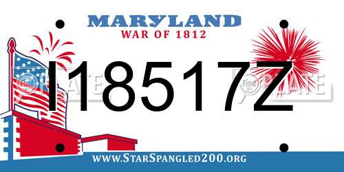 I18517Z Maryland License Plate