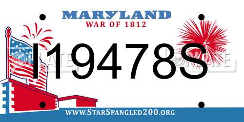 I19478S Maryland License Plate