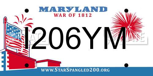 I206YM Maryland License Plate