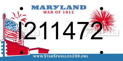 I211472 Maryland License Plate