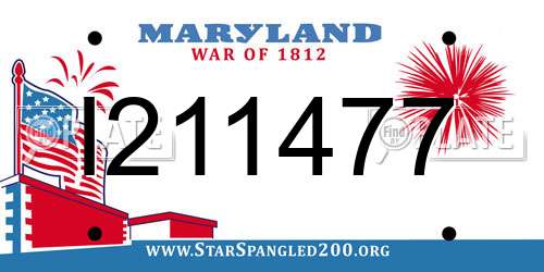 I211477 Maryland License Plate