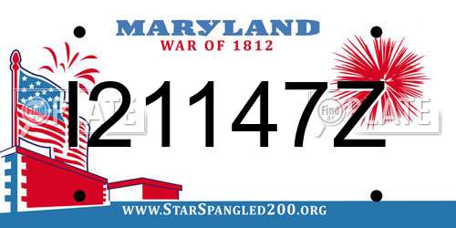 I21147Z Maryland License Plate