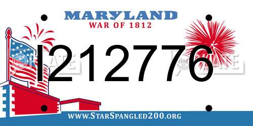 I212776 Maryland License Plate
