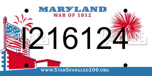 I216124 Maryland License Plate