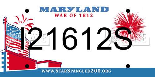 I21612S Maryland License Plate