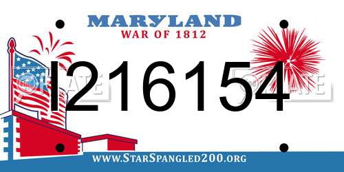 I216154 Maryland License Plate