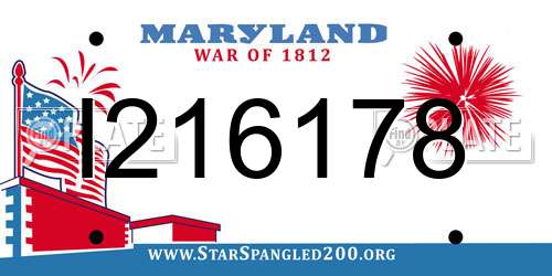 I216178 Maryland License Plate